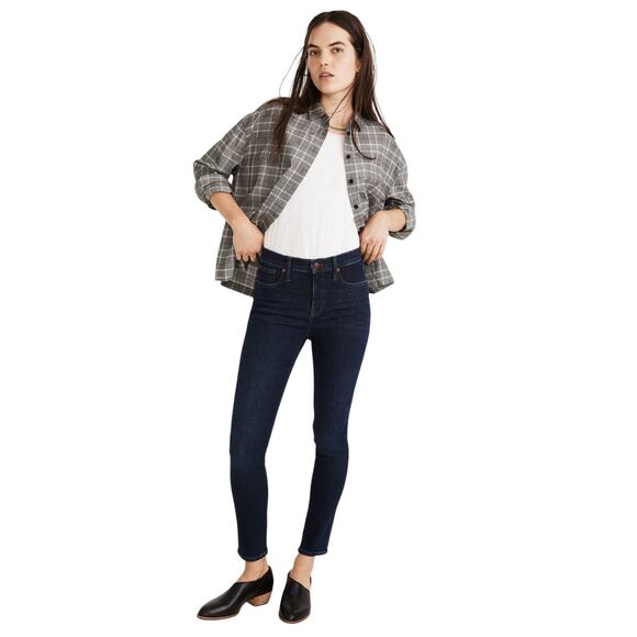 Madewell Blue Orland Wash Denim 9" Mid Rise Skinny Jeans - Picture 1 of 12